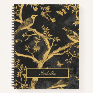 Elegantes Black and Gold Spiral Notebook Notizblock