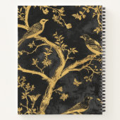 Elegantes Black and Gold Spiral Notebook Notizblock (Rückseite)