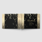 Elegantes Black and Gold Starlights Gästebuch (Voll)