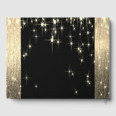 Elegantes Black and Gold Starlights Gästebuch (Rückseite)