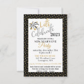 Elegantes Black and Gold Stars Silvester Party (Vorderseite)