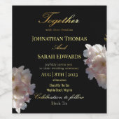 Elegantes Black and Gold Wedding Beverage Label Se Weinetikett (Einzelnes Label)