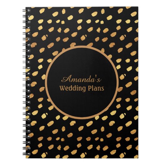 Elegantes Black and Gold-Wedding-Journal Notizblock (Vorderseite)