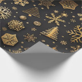 Elegantes Black and Gold Weihnachtsgeschenk Geschenkpapier (Ecke)