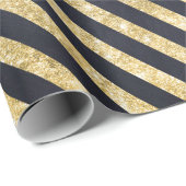 Elegantes Black and Gold Wrapping Paper Geschenkpapier (Rolleneckpunkt)