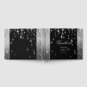 Elegantes Black and Silver Starlights Gästebuch (Voll)