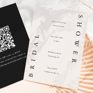 Elegantes Black and Taupe Brautparty Einladung