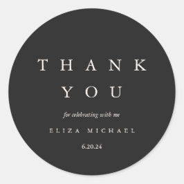 Elegantes Black and Taupe Brautparty Vielen Dank Runder Aufkleber