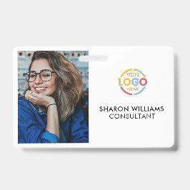 Elegantes Black and White Company Mitarbeiter Foto Ausweis