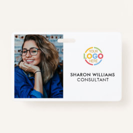 Elegantes Black and White Company Mitarbeiter Foto Ausweis