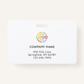 Elegantes Black and White Company Mitarbeiter Foto Ausweis (Rückseite)