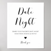 Elegantes Black and White Date Poster (Vorne)