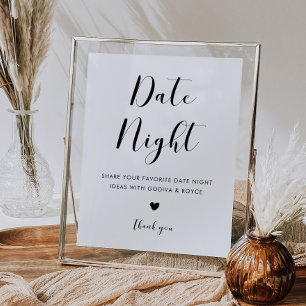 Elegantes Black and White Date Poster