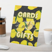 Elegantes Black and Yellow Lemon Citrus Summer Par Sockelschild (In SItu)