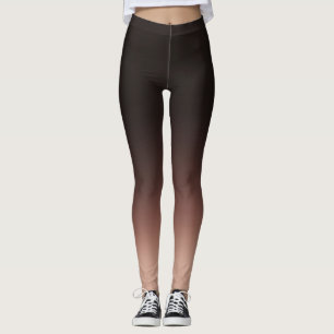 Elegantes Black & Beige Ombre Leggings