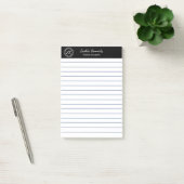 Elegantes Black Beruflich Monogram Business Post-it Klebezettel (Büro)