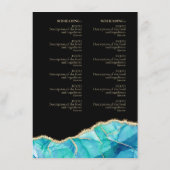 Elegantes Black Blue Glitzer Restaurant Menükarte (Rückseite)