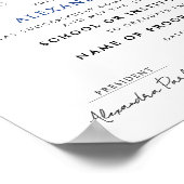 Elegantes Black Blue Zertifikat Poster (Ecke)