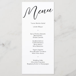 Elegantes Black Blüh Calligraphy Wedding Dinner Menükarte