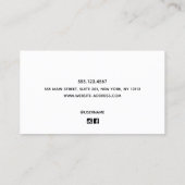 Elegantes Black Border Satin Gold Beruflich Telefonnummerkarte (Rückseite)