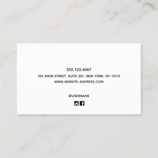 Elegantes Black Border Satin Gold Beruflich Telefonnummerkarte (Rückseite)