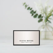 Elegantes Black Border Satin Gold Beruflich Telefonnummerkarte (Stehend Vorderseite)