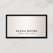 Elegantes Black Border Satin Gold Beruflich Telefonnummerkarte (Vorderseite)