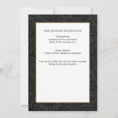 Elegantes Black Botanical Annual Business Dinner Einladung (Rückseite)