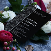 Elegantes Black Botanical Wohltätigkeit Event Gala Einladung