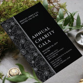 Elegantes Black Botanical Wohltätigkeit Event Gala Einladung