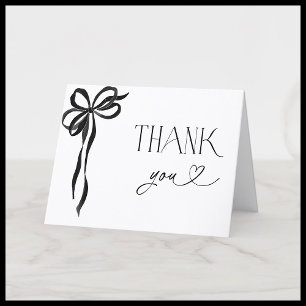 Elegantes Black Bow-Brautparty Dankeschön-Karte Dankeskarte