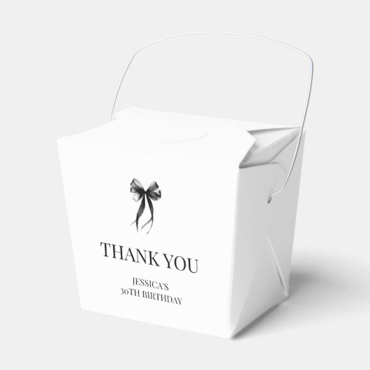 Elegantes Black Bow Chic 30. Geburtstag Party Geschenkschachtel (Vorderseite)