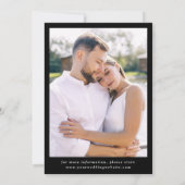 Elegantes Black Bow Foto Hochzeit Speichern Sie da Save The Date (Rückseite)