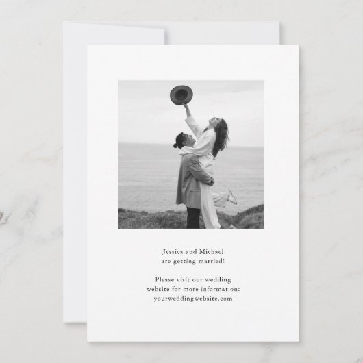 Elegantes Black Bow-Foto Save The Date (Rückseite)