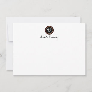 Elegantes Black Brown Mix Monogramm Beruflich Mitteilungskarte