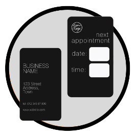 ELEGANTES BLACK BUSINESS LOGO NÄCHSTE ERNENNUNGSKA VISITENKARTE