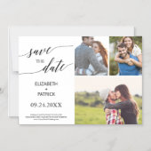 Elegantes Black Calligraphy 3 Foto Save the Date Magneteinladung (Vorderseite)