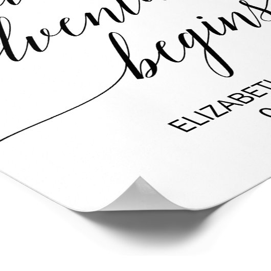 Elegantes Black Calligraphy Adventure beginnt zu s Poster (Ecke)