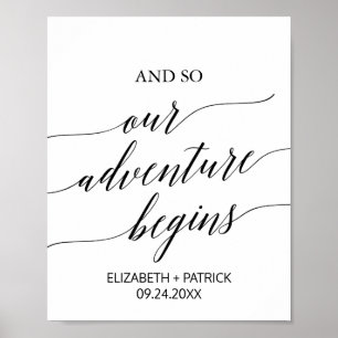 Elegantes Black Calligraphy Adventure beginnt zu s Poster