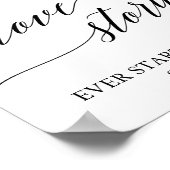 Elegantes Black Calligraphy Alcohol Liebe Story Si Poster (Ecke)