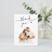 Elegantes Black Calligraphy Baptism Foto Vielen Da Postkarte (Stehend Vorderseite)