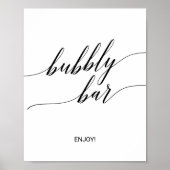 Elegantes Black Calligraphy Bubbly Bar Sign Poster (Vorne)