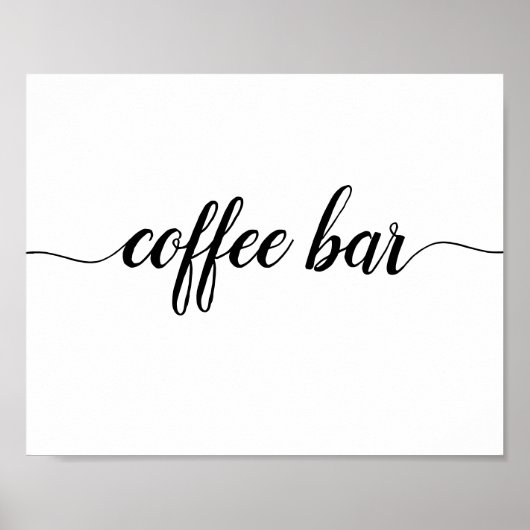 Elegantes Black Calligraphy Coffee Bar Sign Poster (Vorne)