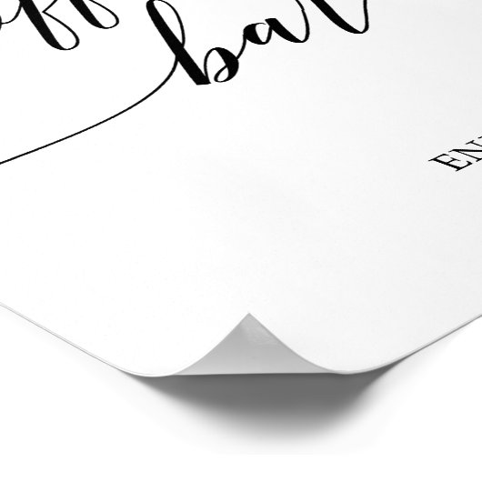 Elegantes Black Calligraphy Coffee Bar Sign Poster (Ecke)