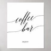 Elegantes Black Calligraphy Coffee Bar Sign Poster (Vorne)