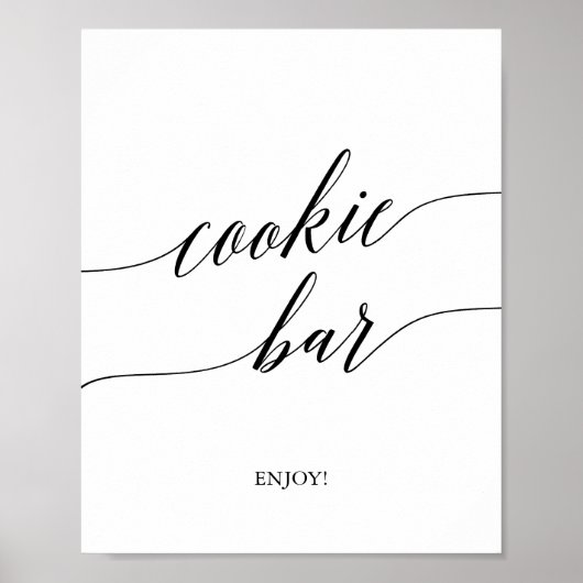 Elegantes Black Calligraphy Cookie Bar Sign Poster (Vorne)