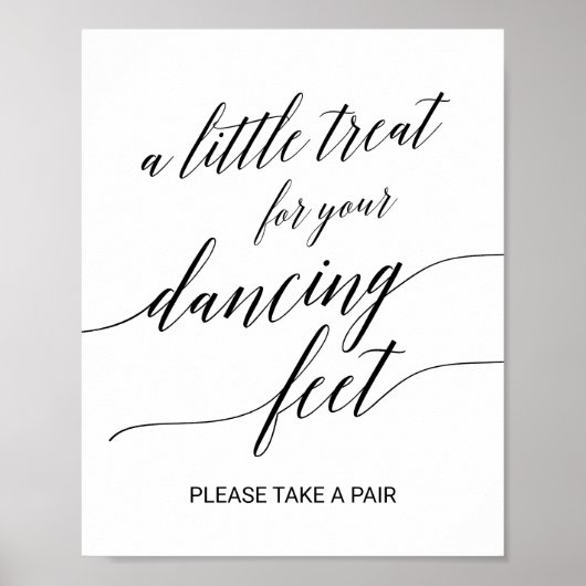 Elegantes Black Calligraphy Dancing Feet Sign Poster (Vorne)