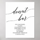 Elegantes Black Calligraphy Donut Bar Sign Poster (Vorne)