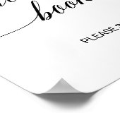 Elegantes Black Calligraphy Gästebuchzeichen Poster (Ecke)