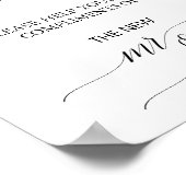 Elegantes Black Calligraphy Gents Badezimmer-Zeich Poster (Ecke)